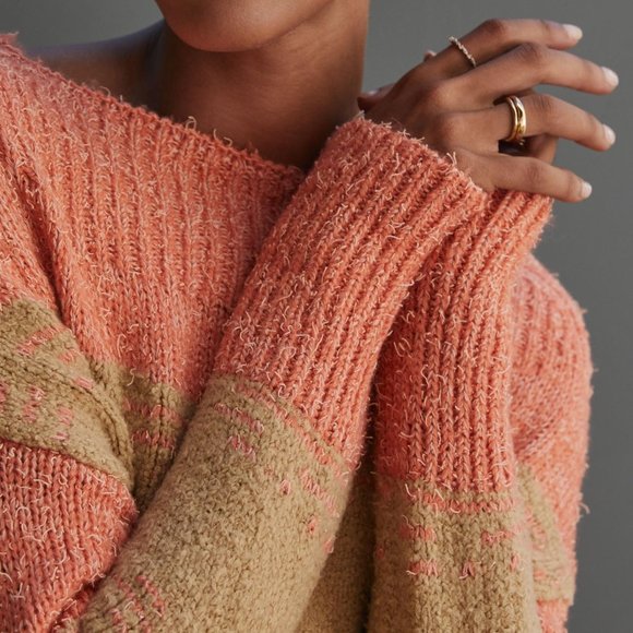 Pilcro Rugby Tunic Sweater Pink Combo - Picture 2 of 9